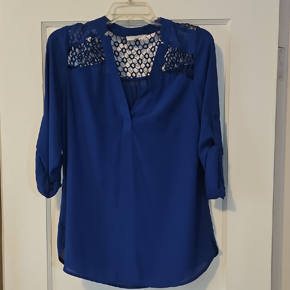 41 Hawthoene Royal Blue Blouse Size M